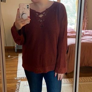 American Eagle Tie-Lace Sweater